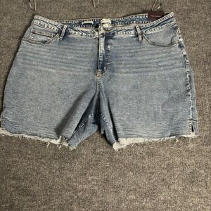 Ava & Viv Women's High Rise Relaxed Bermuda Shorts Size 26 Blue Denim